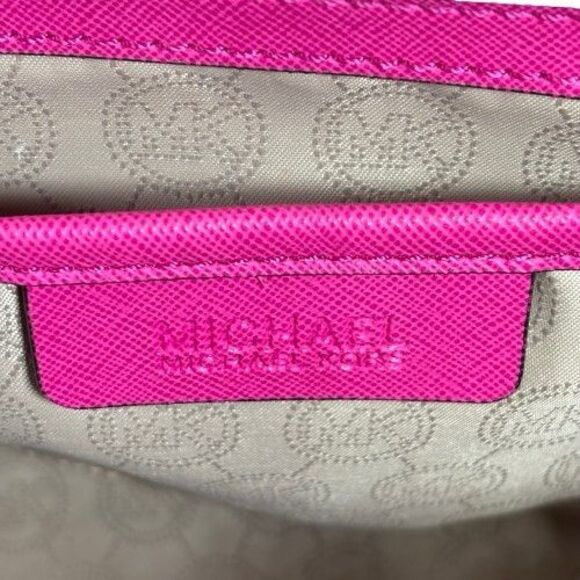 MICHAEL KORS Black White Hot Pink Selma Handbag Satchel Purse Large Colorblock - Picture 16 of 16